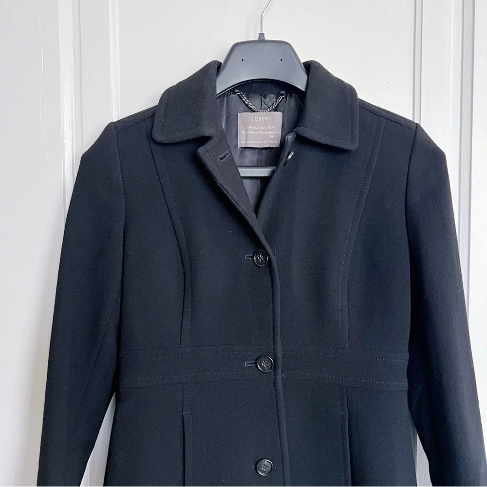 J Crew • Classic Lady Day Coat in Italian double-cloth wool Thinsulate® black